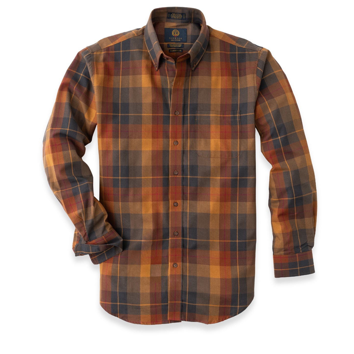 Men's Pecan Plaid Viyella Shirt