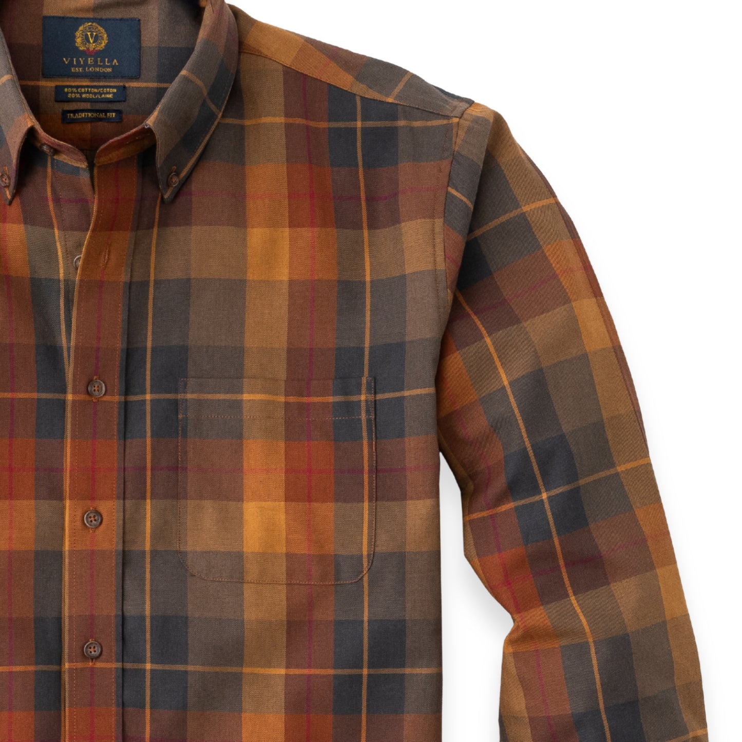 Men's Pecan Plaid Viyella Shirt