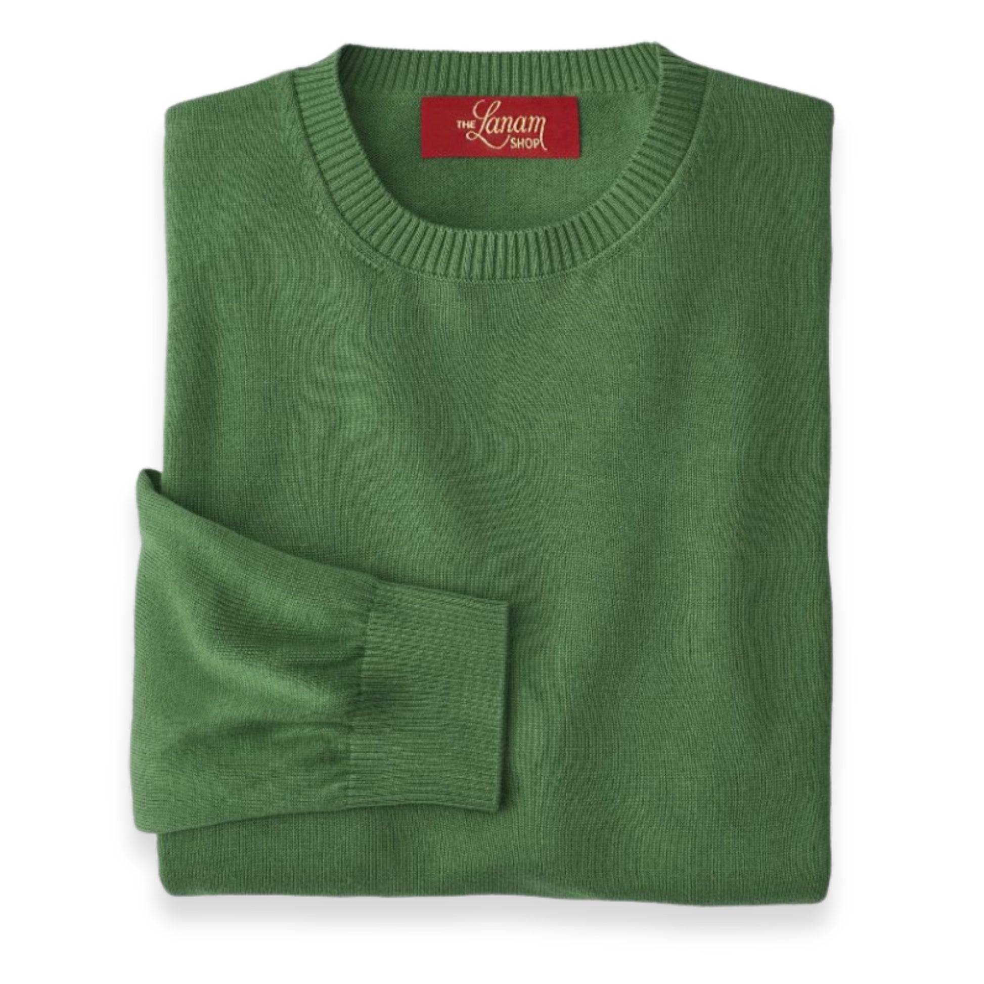 Men's Pima Cotton Crew Neck Sweater | Grass Green