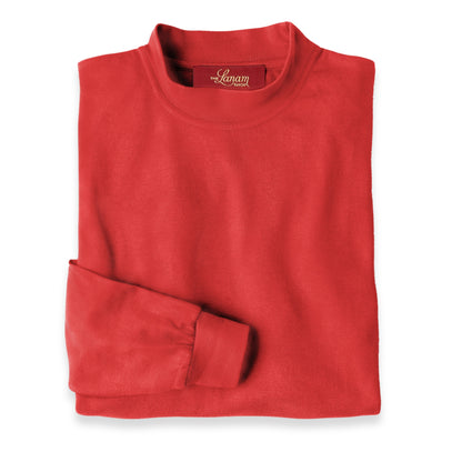 Men's Pima Cotton Long-Sleeve Mock Turtleneck Shirt | Rouge Red