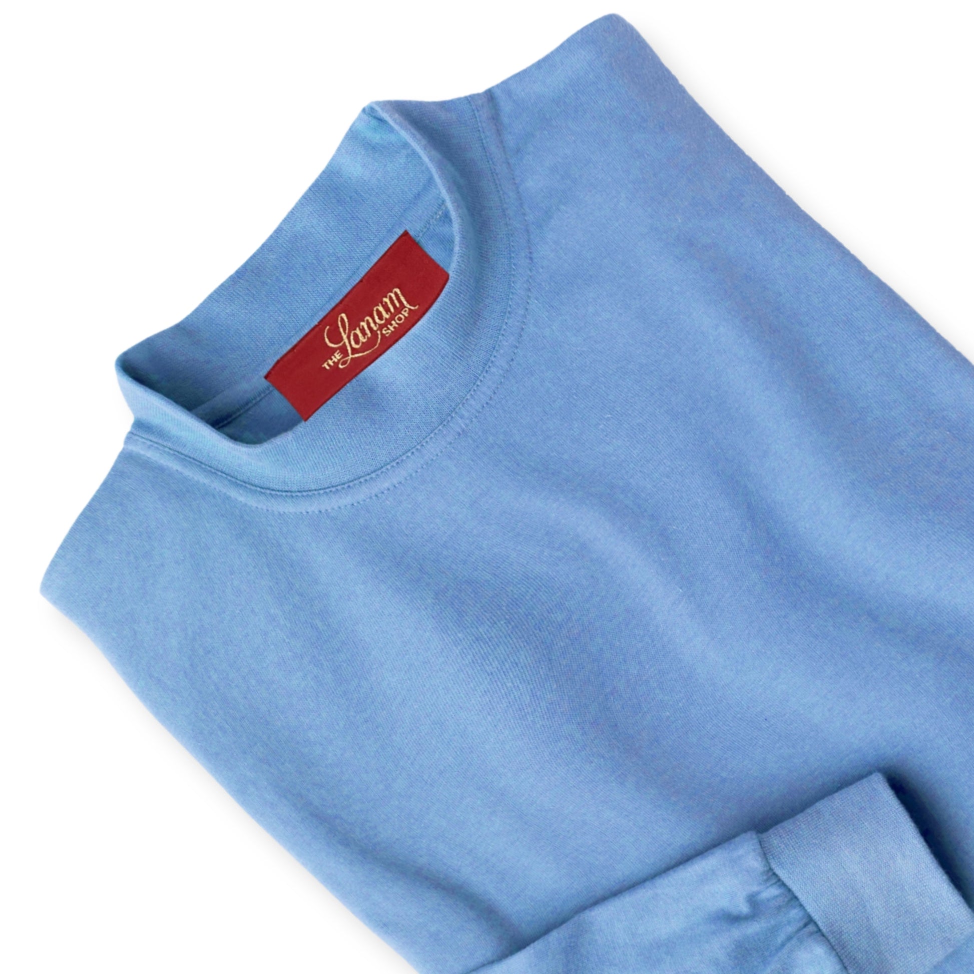 Men's Pima Cotton Long-Sleeve Mock Turtleneck Shirt | Coastal Blue