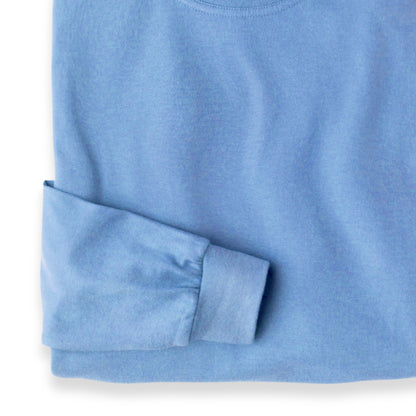 Men's Pima Cotton Long-Sleeve Mock Turtleneck Shirt | Coastal Blue