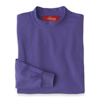 Men's Pima Cotton Long-Sleeve Mock Turtleneck Shirt | Dark Purple