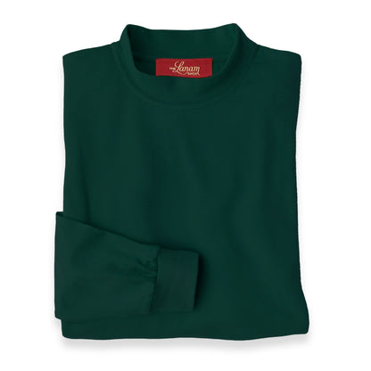 Men's Pima Cotton Long-Sleeve Mock Turtleneck Shirt | Forest Green