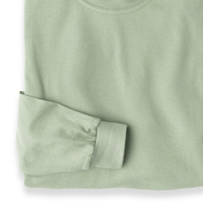 Men's Pima Cotton Long-Sleeve Mock Turtleneck Shirt | Light Sage Green