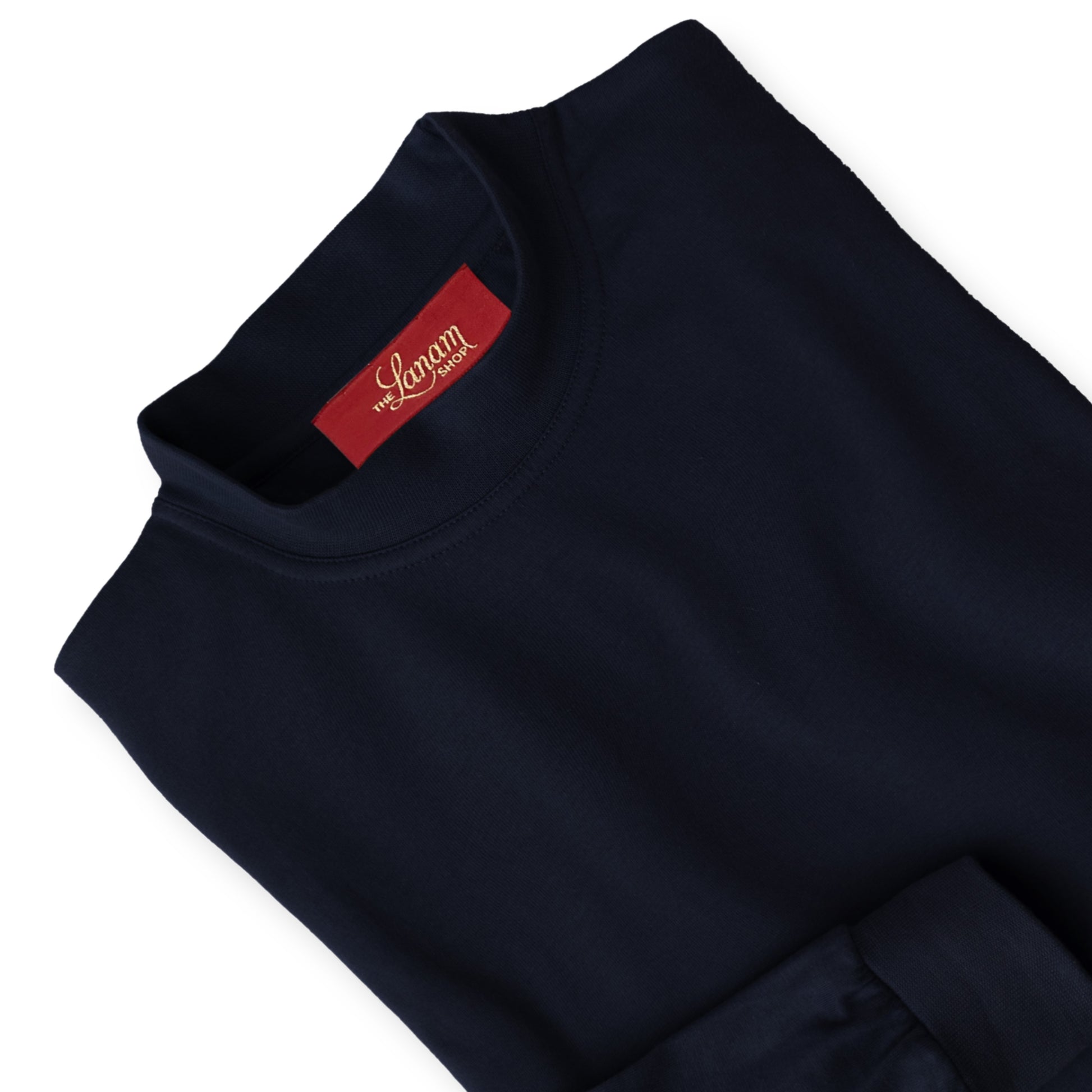 Men's Pima Cotton Long-Sleeve Mock Turtleneck Shirt | Navy Blue