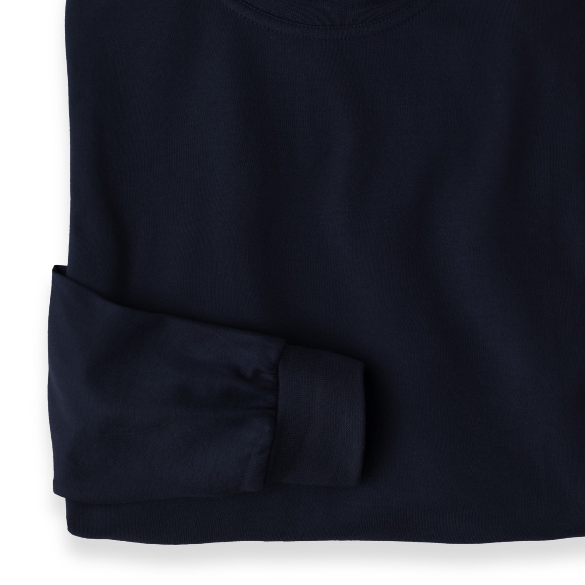 Men's Pima Cotton Long-Sleeve Mock Turtleneck Shirt | Navy Blue