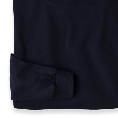Men's Pima Cotton Long-Sleeve Mock Turtleneck Shirt | Navy Blue