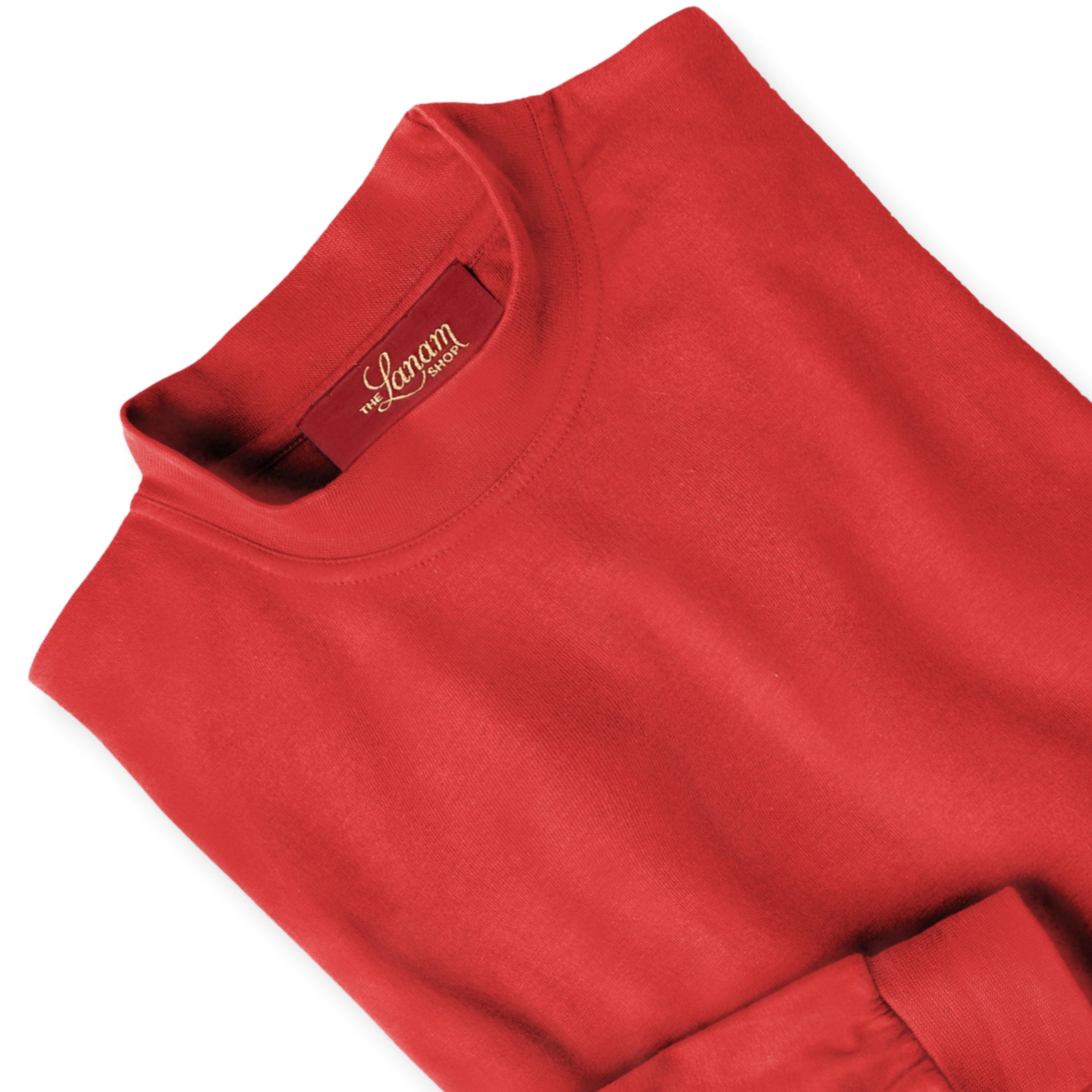 Men's Pima Cotton Long-Sleeve Mock Turtleneck Shirt | Rouge Red