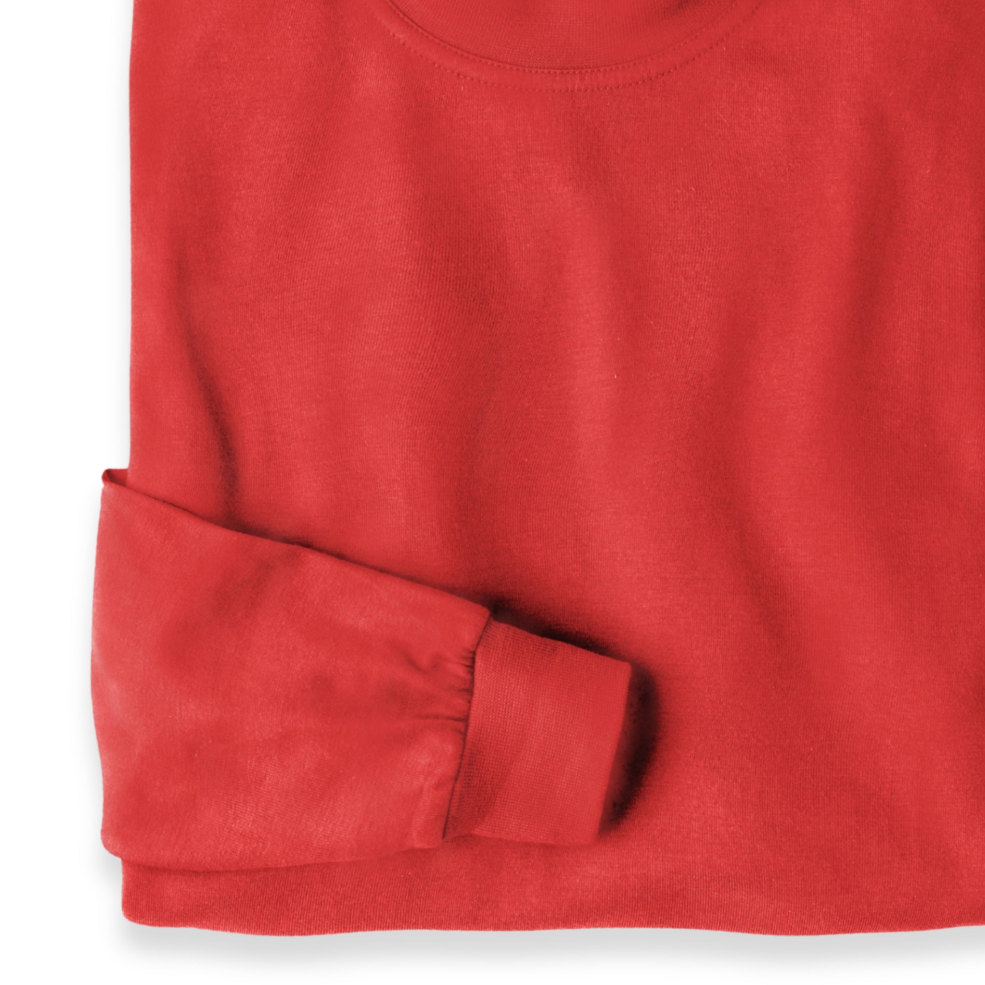 Men's Pima Cotton Long-Sleeve Mock Turtleneck Shirt | Rouge Red