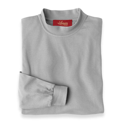 Men's Pima Cotton Long-Sleeve Mock Turtleneck Shirt | Silver