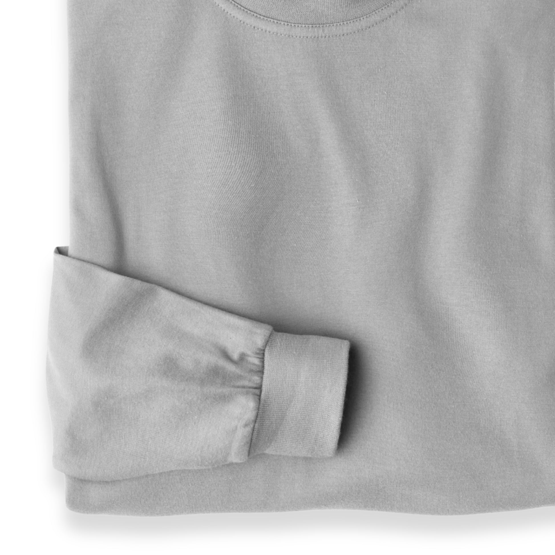 Men's Pima Cotton Long-Sleeve Mock Turtleneck Shirt | Silver