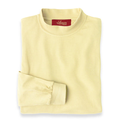 Men's Pima Cotton Long-Sleeve Mock Turtleneck Shirt | Soft Yellow