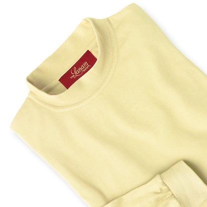 Men's Pima Cotton Long-Sleeve Mock Turtleneck Shirt | Soft Yellow