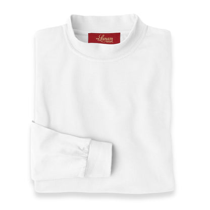 Men's Pima Cotton Long-Sleeve Mock Turtleneck Shirt | White