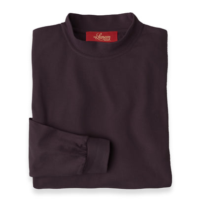 Men's Pima Cotton Long-Sleeve Mock Turtleneck Shirt | Wine