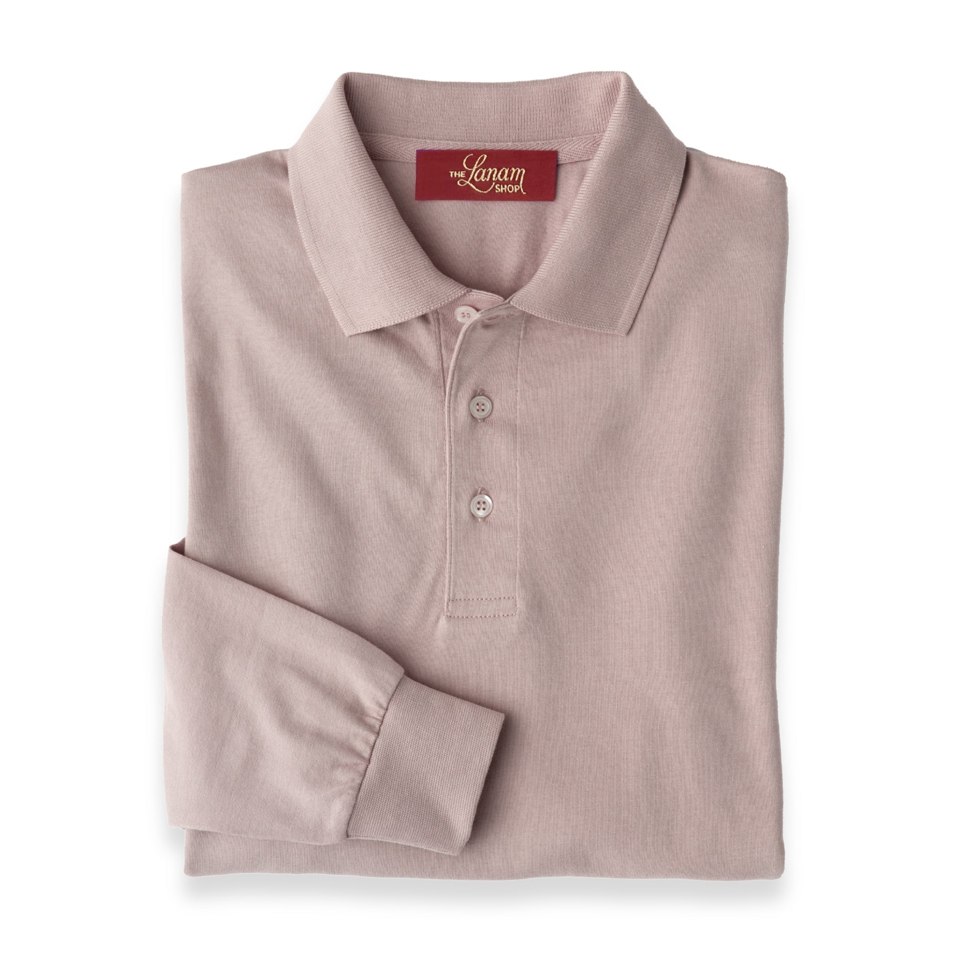 Men’s Pima Cotton Long-Sleeve Polo Shirt | Clique Pink