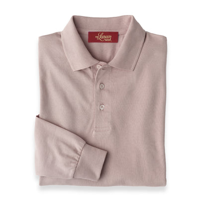 Men’s Pima Cotton Long-Sleeve Polo Shirt | Clique Pink