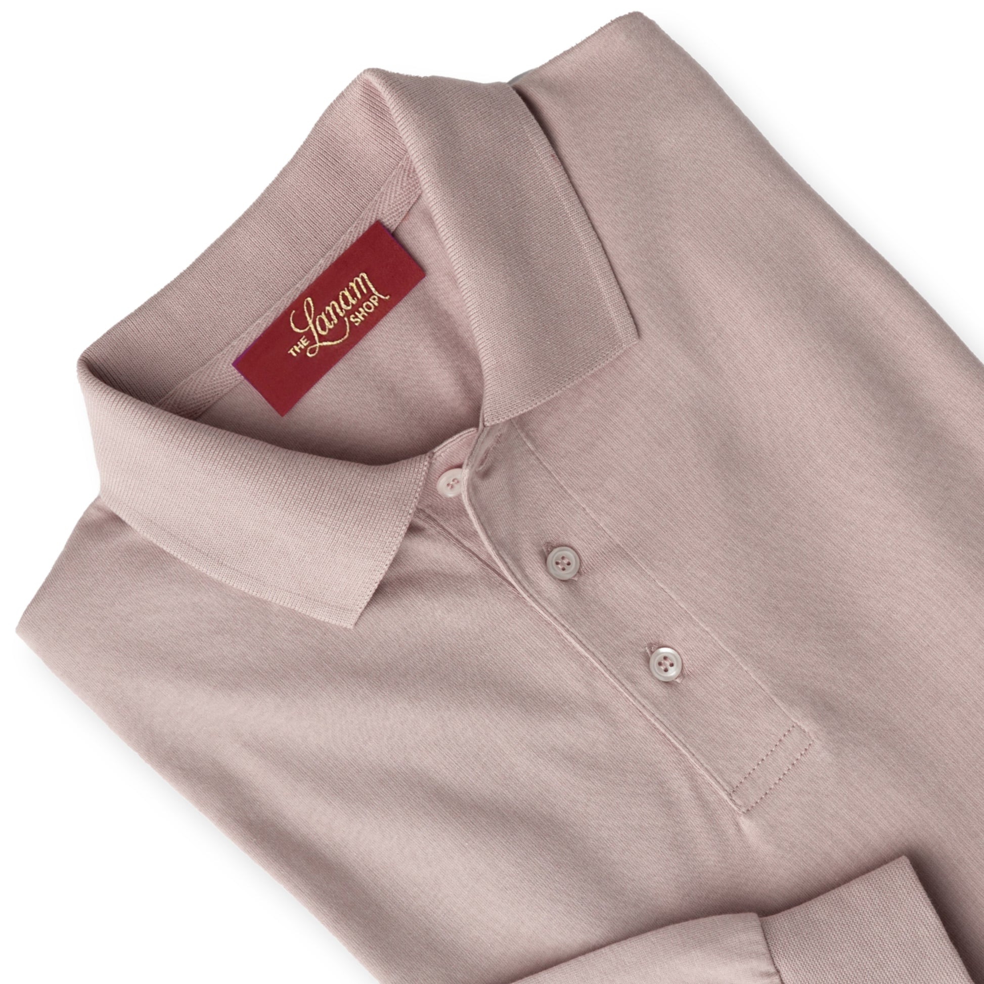 Men’s Pima Cotton Long-Sleeve Polo Shirt | Clique Pink