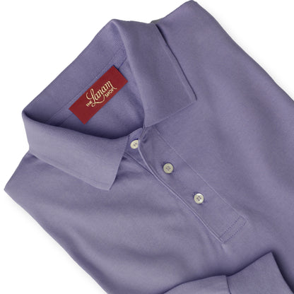 Men’s Pima Cotton Long-Sleeve Polo Shirt | Lavender