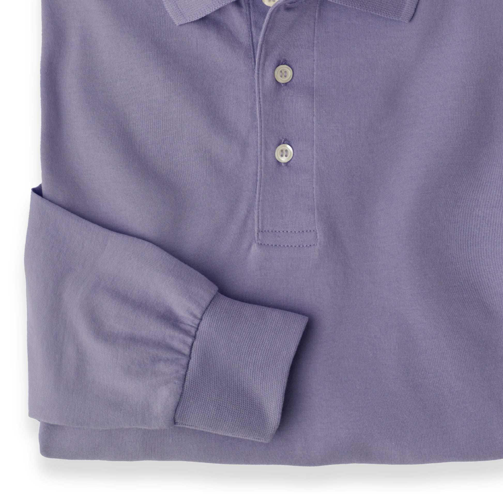 Men’s Pima Cotton Long-Sleeve Polo Shirt | Lavender