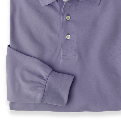 Men’s Pima Cotton Long-Sleeve Polo Shirt | Lavender