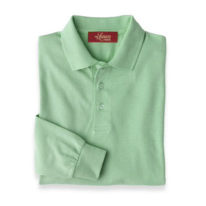 Men’s Pima Cotton Long-Sleeve Polo Shirt | Lime Green