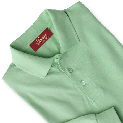 Men’s Pima Cotton Long-Sleeve Polo Shirt | Lime Green