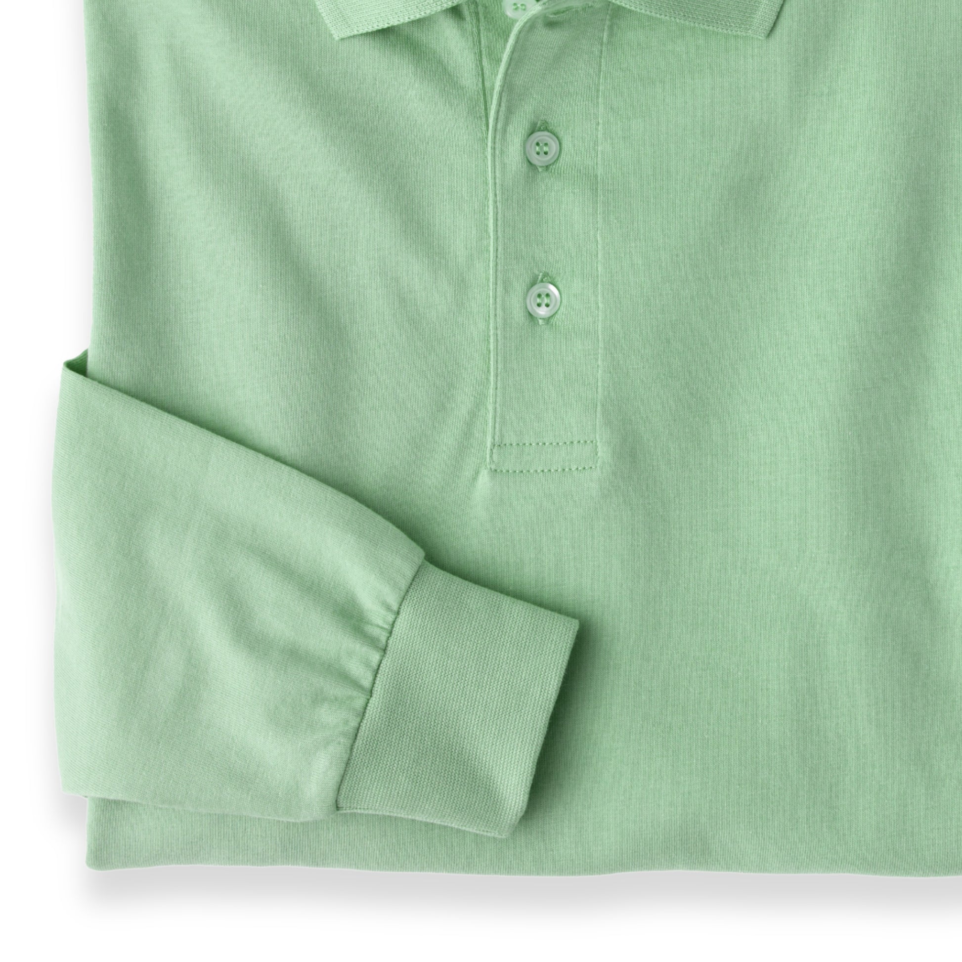 Men’s Pima Cotton Long-Sleeve Polo Shirt | Lime Green