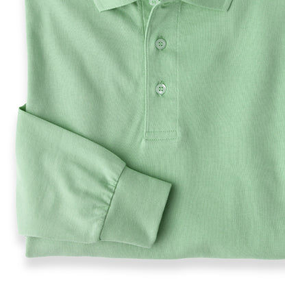 Men’s Pima Cotton Long-Sleeve Polo Shirt | Lime Green