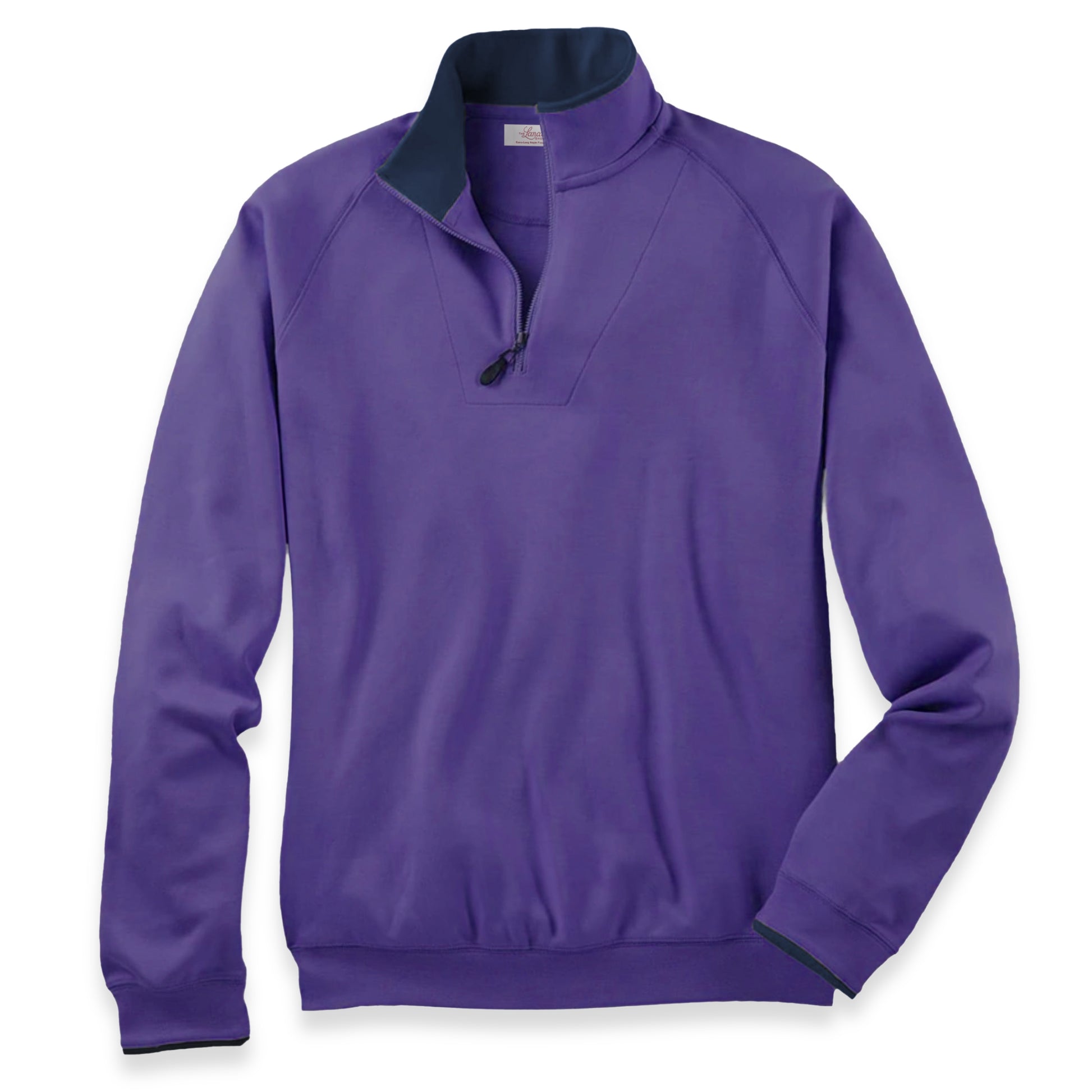 Men's Pima Cotton Quarter Zip Sweatshirt | Dark Purple