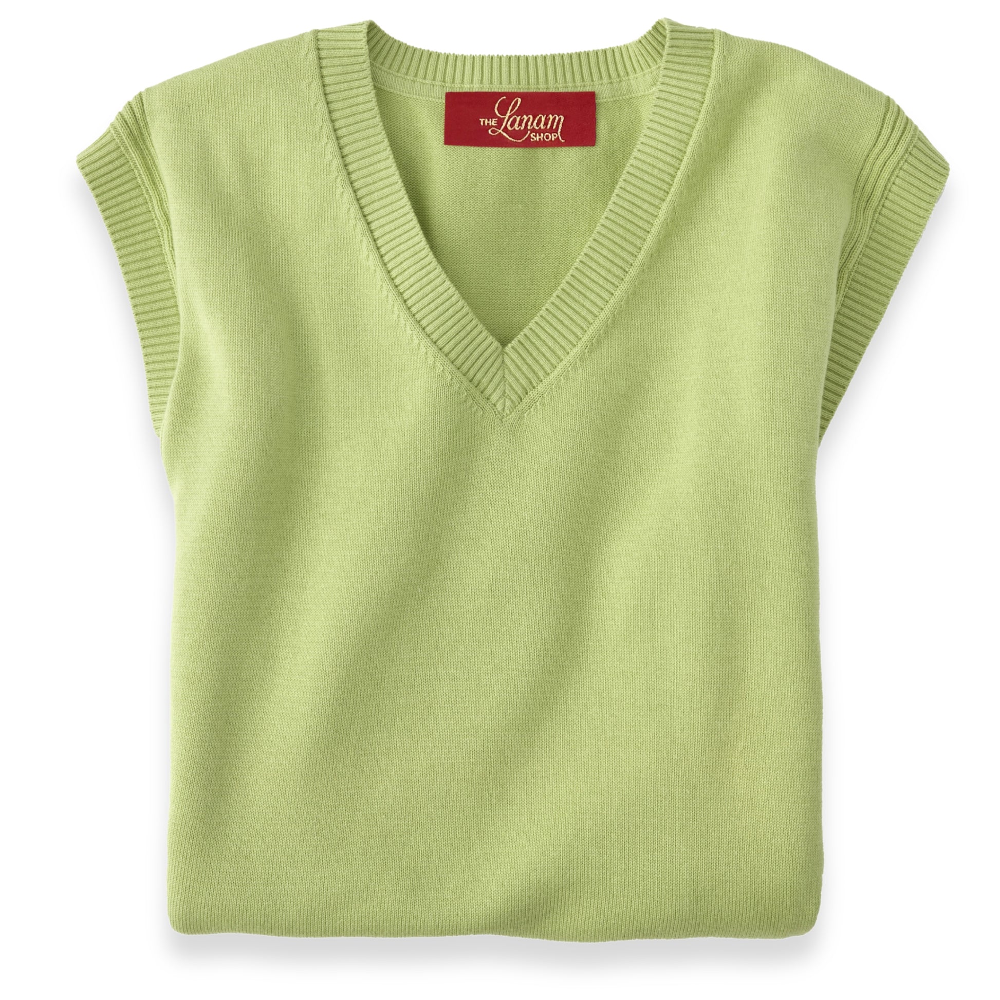 Men's Pima Cotton V-Neck Sweater Vest | Pistachio Green