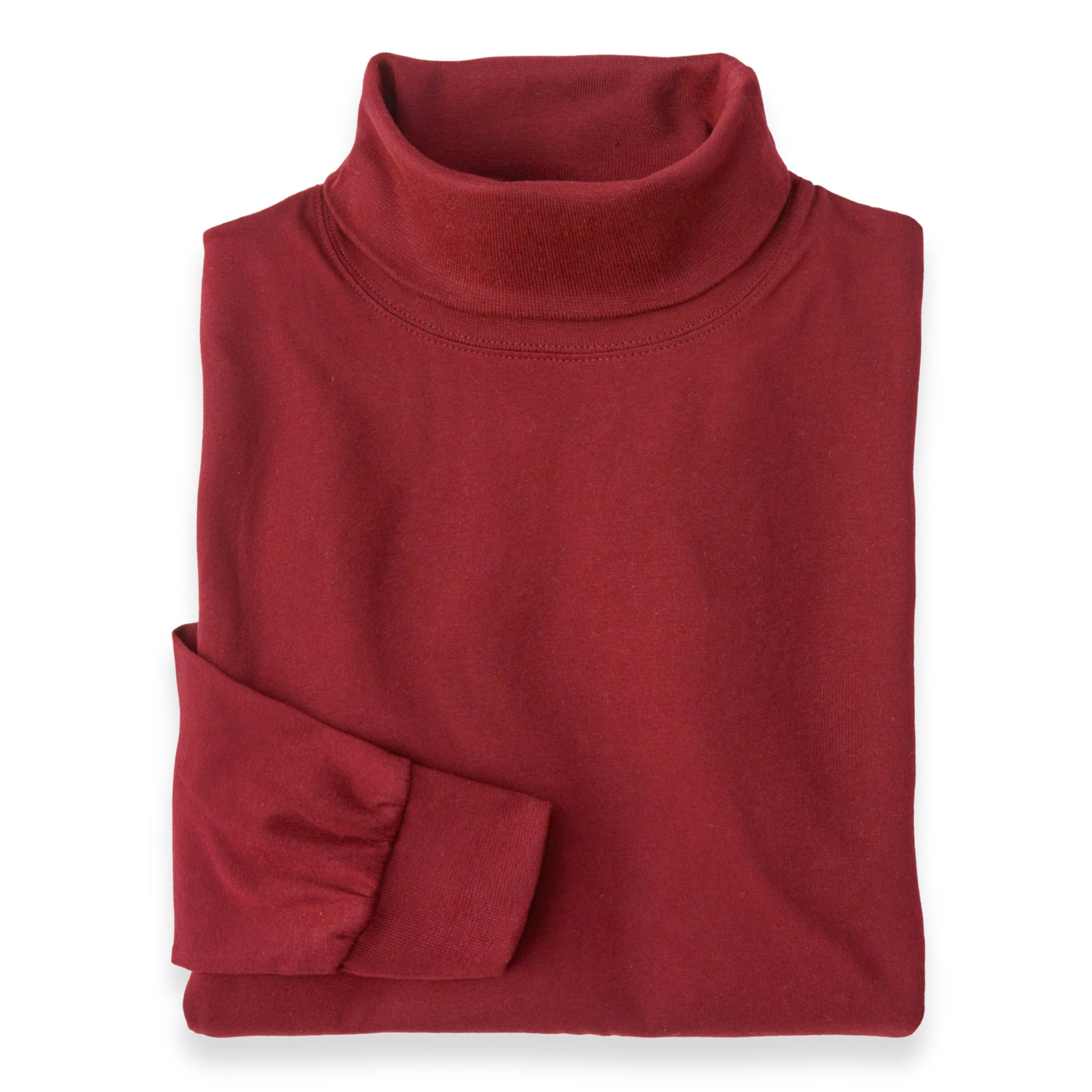 Men's Pima Cotton Long-Sleeve Turtleneck Shirt | Bright Red