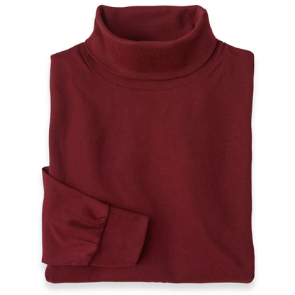 Men's Pima Cotton Long-Sleeve Turtleneck Shirt | Crimson Red