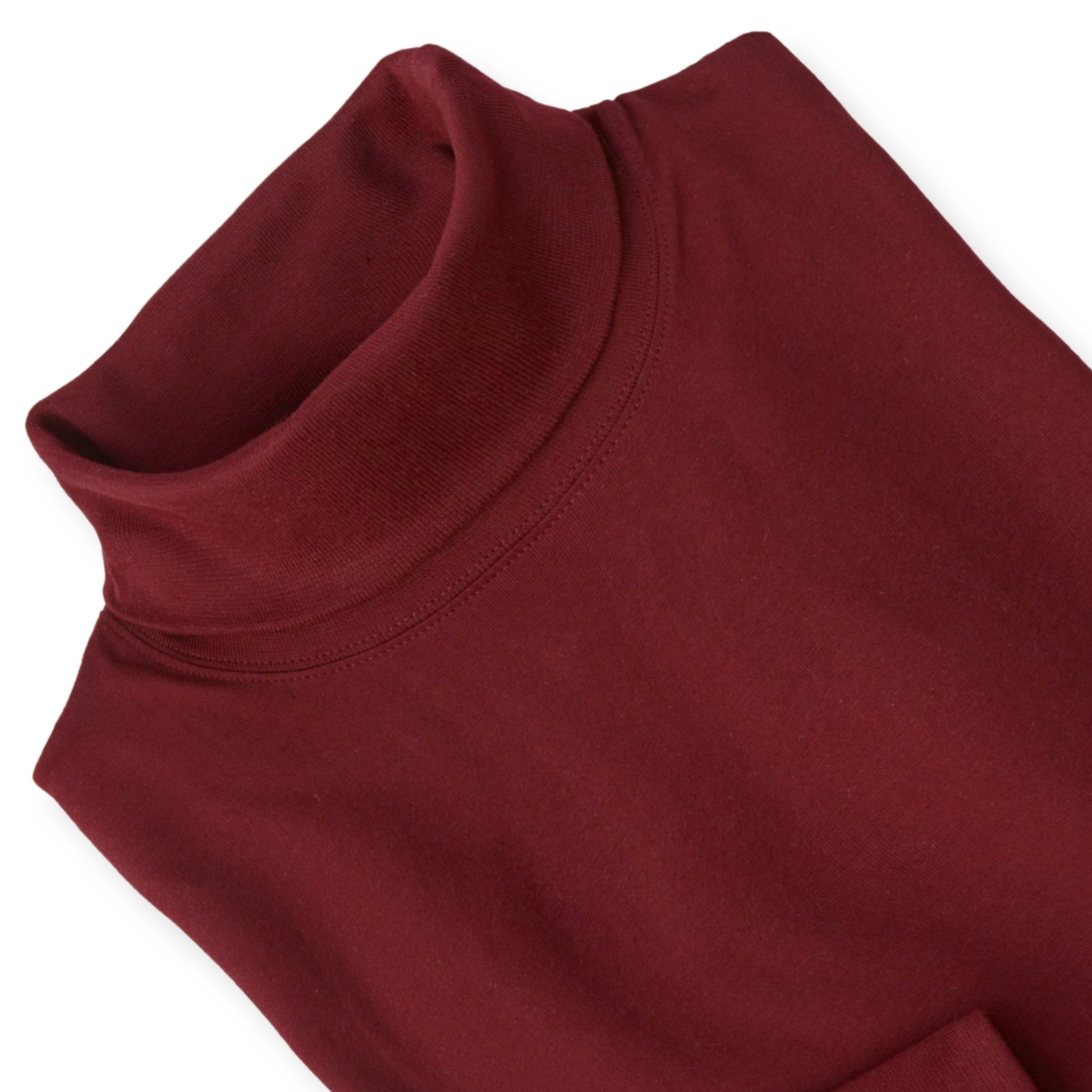 Men's Pima Cotton Long-Sleeve Turtleneck Shirt | Crimson Red