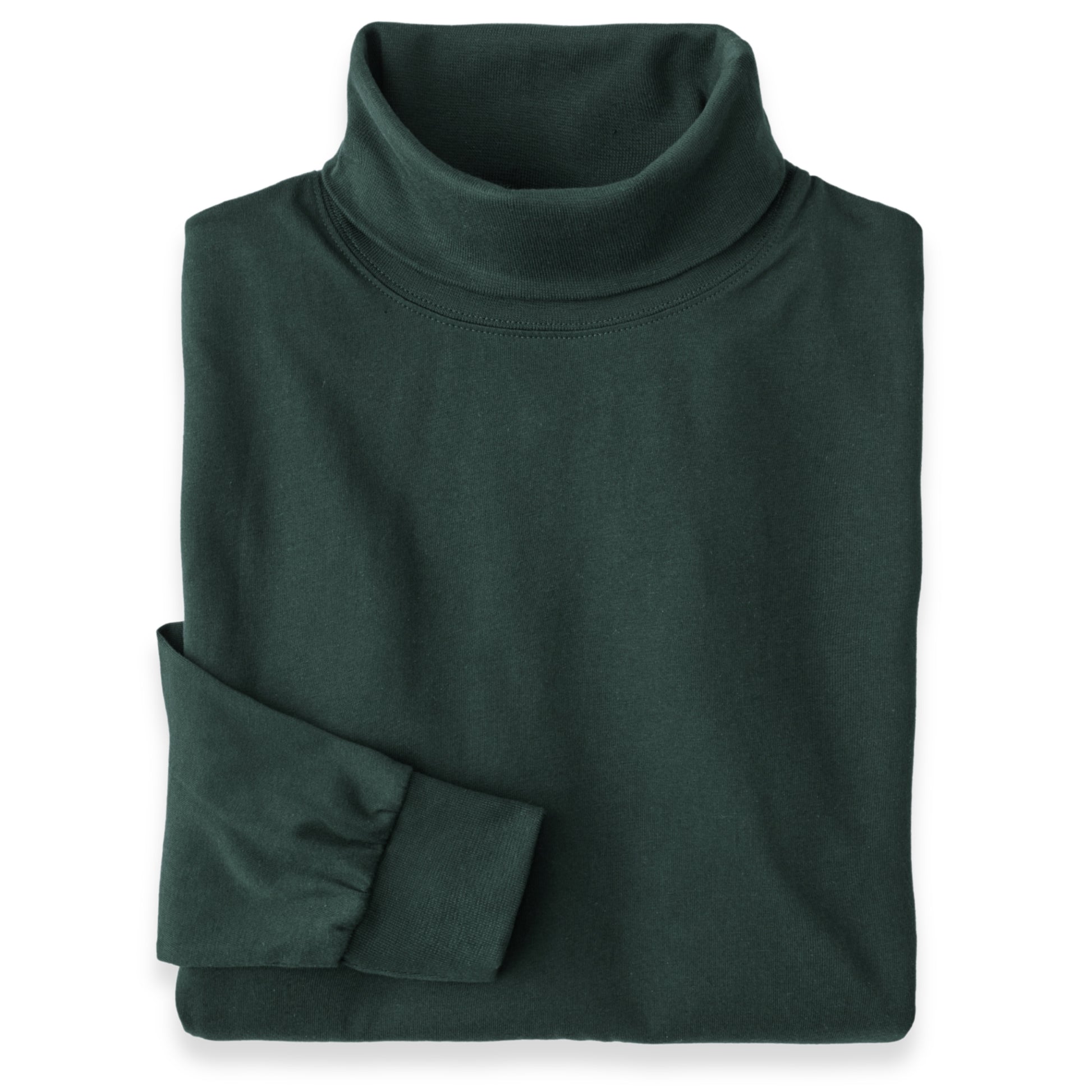 Men's Pima Cotton Long-Sleeve Turtleneck Shirt | Forest Green