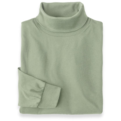 Men's Pima Cotton Long-Sleeve Turtleneck Shirt | Light Sage Green