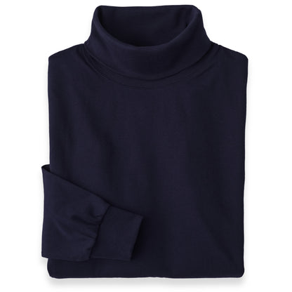 Men's Pima Cotton Long-Sleeve Turtleneck Shirt | Navy Blue