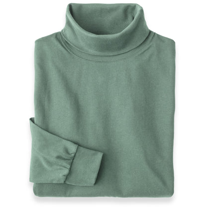 Men's Pima Cotton Long-Sleeve Turtleneck Shirt | Sage Green