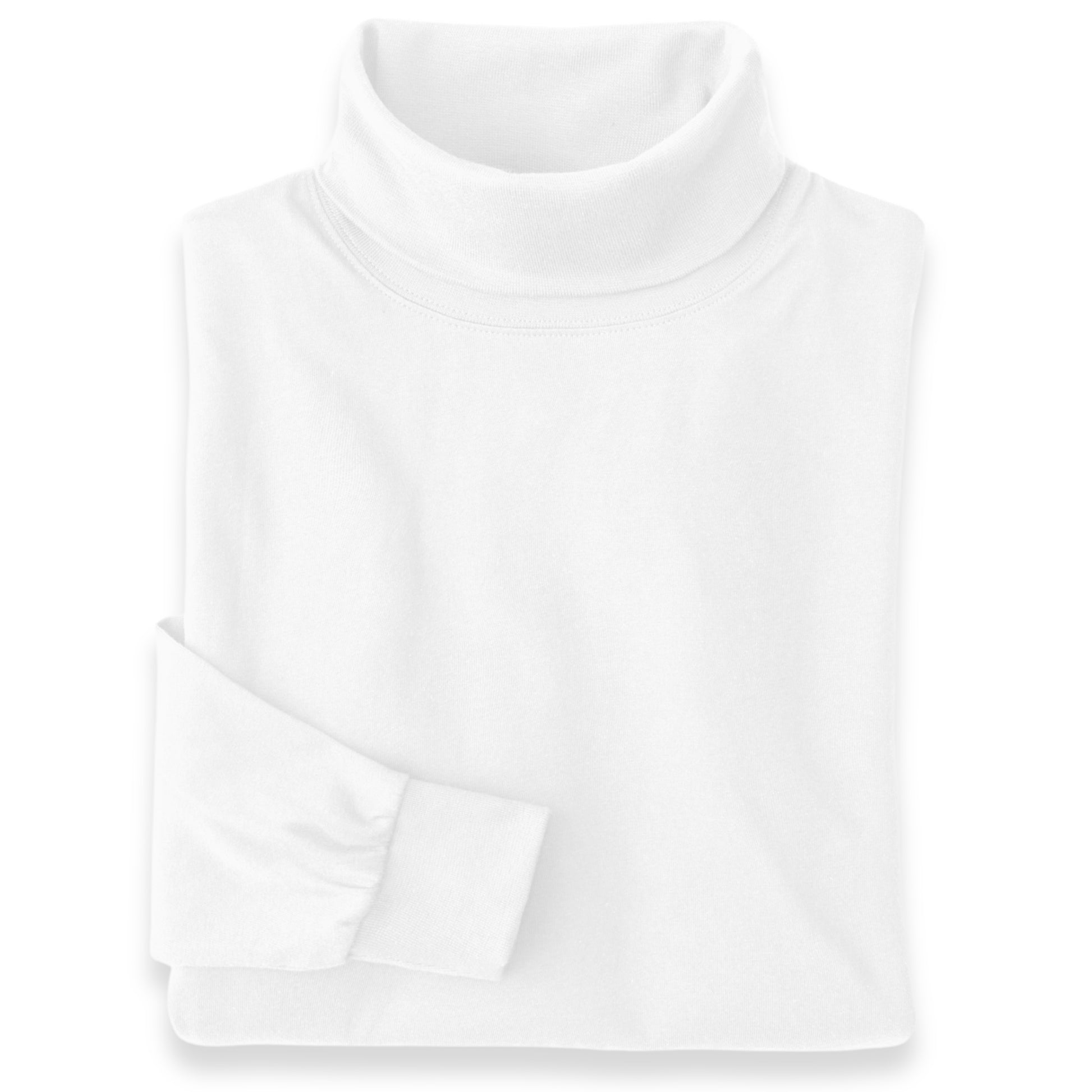 Men's Pima Cotton Long-Sleeve Turtleneck Shirt | White
