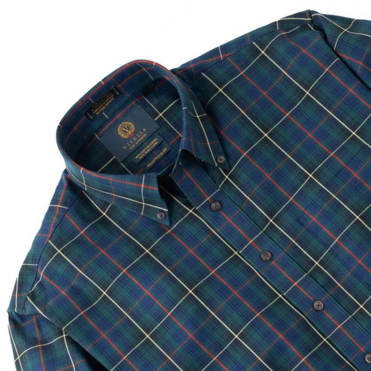 Men's Pine Green Tartan Viyella Shirt