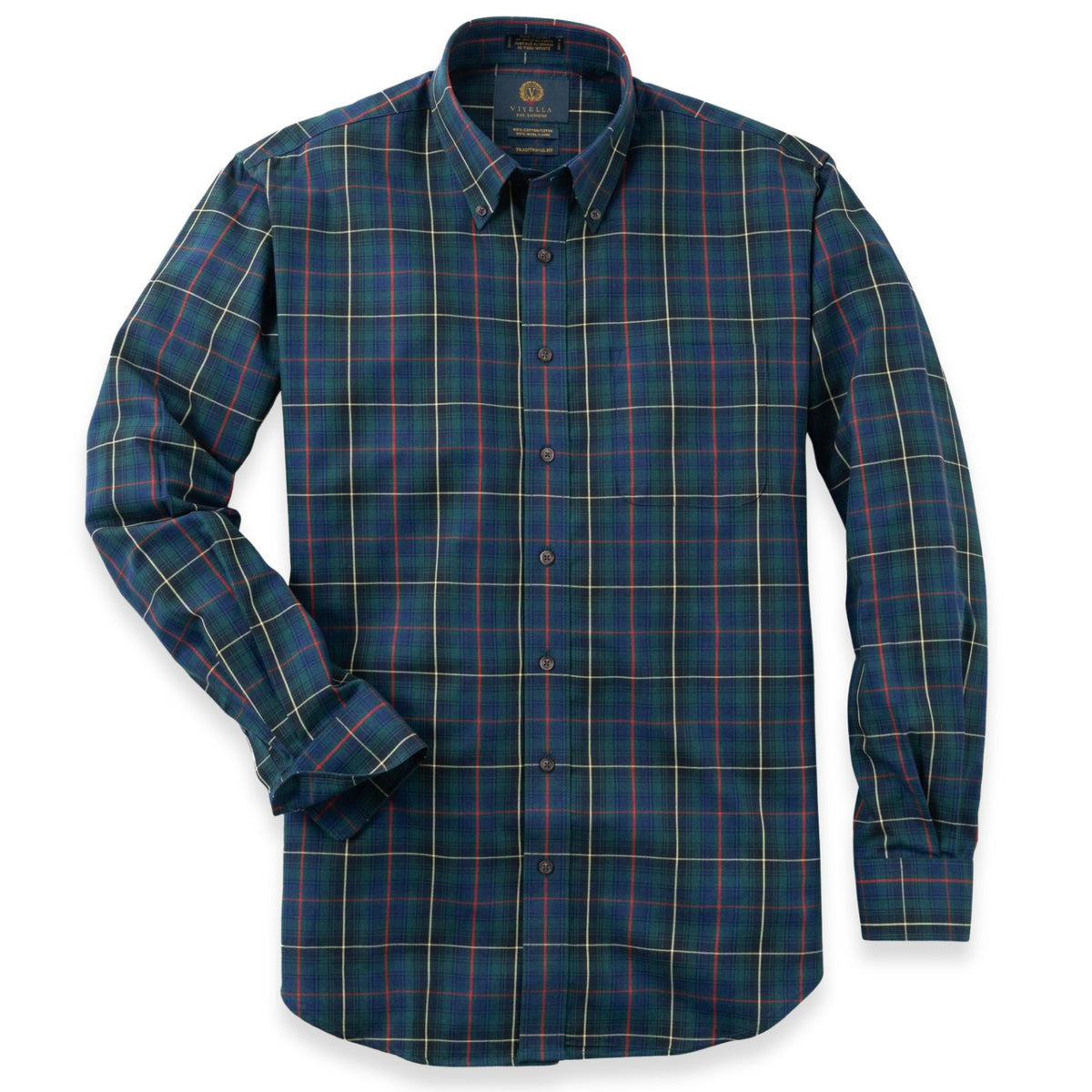 Men's Pine Green Tartan Viyella Shirt