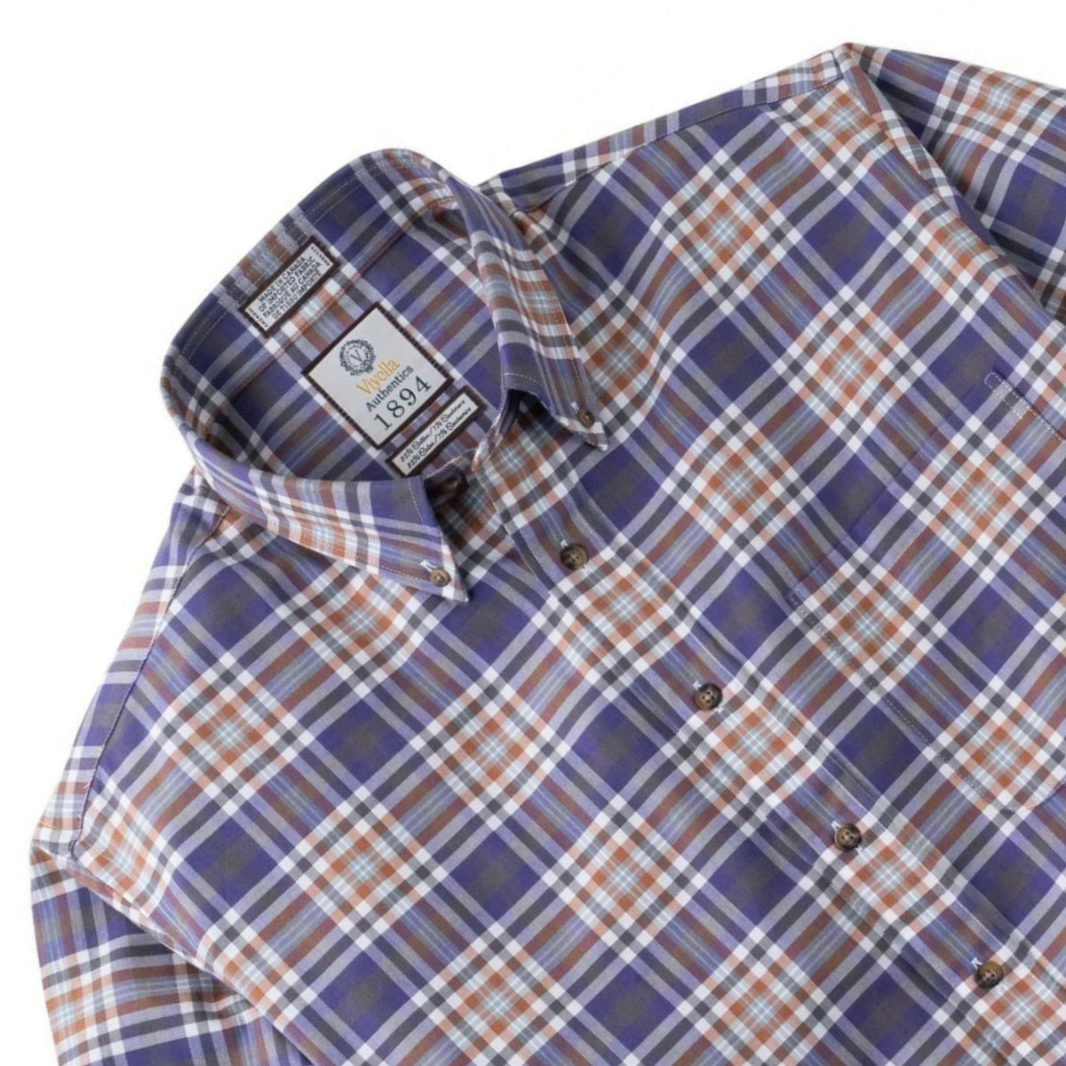 Men's Purple Plaid Luxury Blend Viyella Shirt