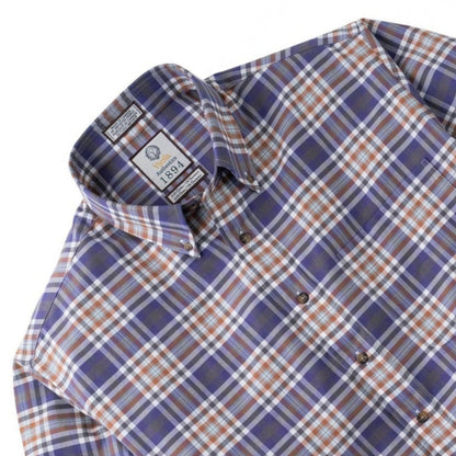 Men's Purple Plaid Luxury Blend Viyella Shirt