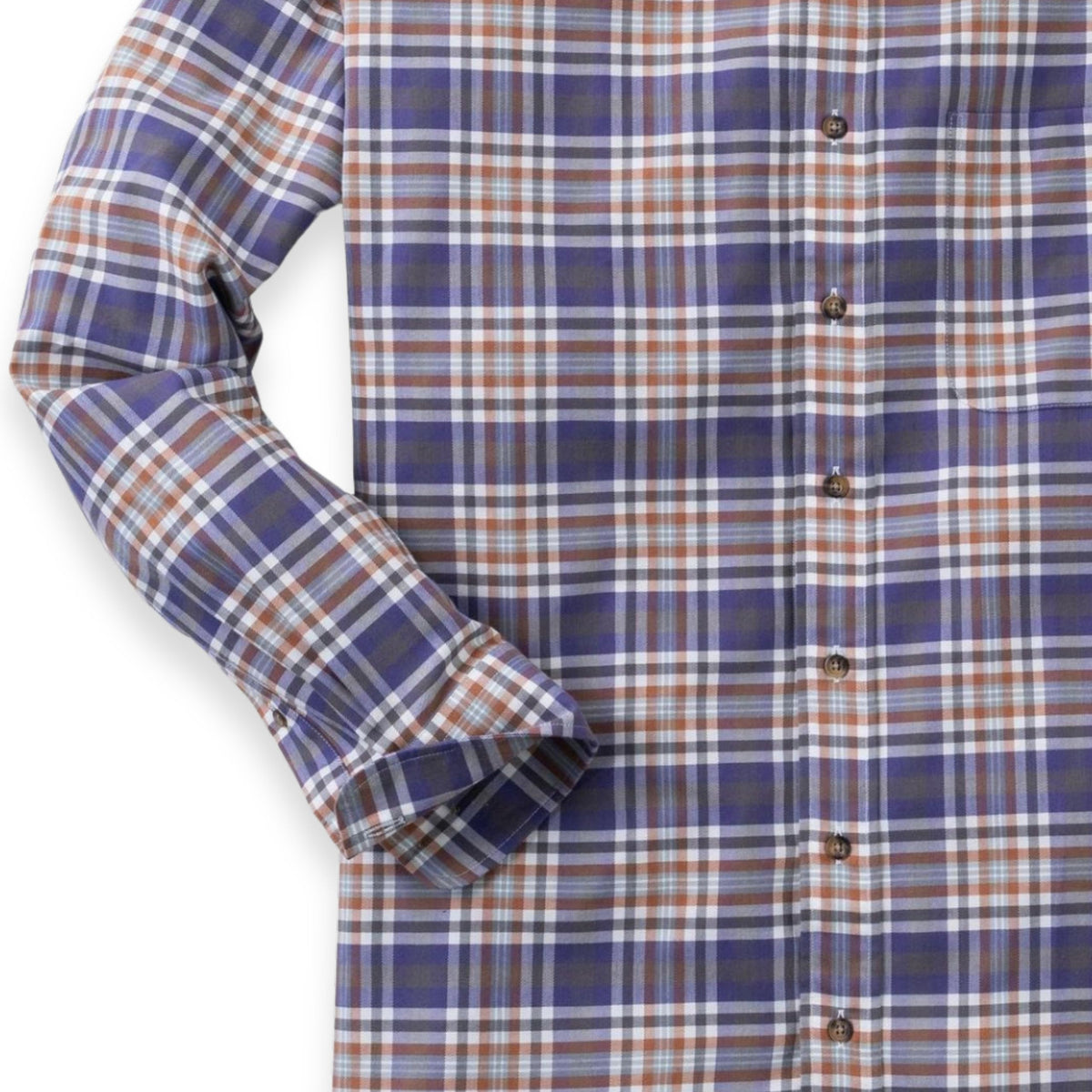 Men's Purple Plaid Luxury Blend Viyella Shirt