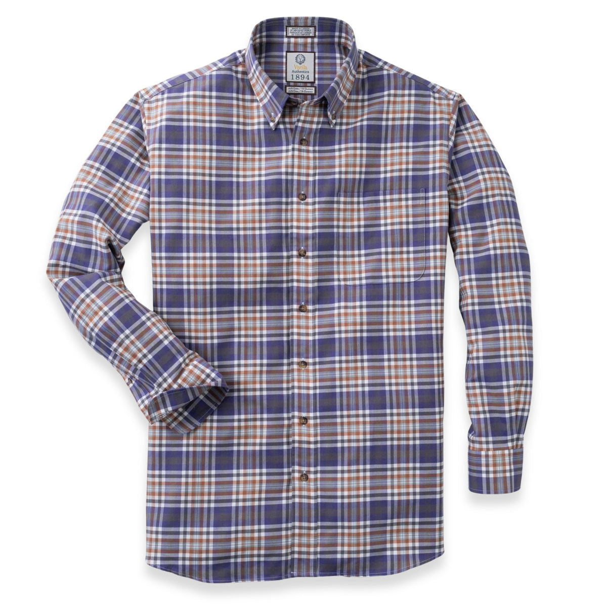 Men's Purple Plaid Luxury Blend Viyella Shirt