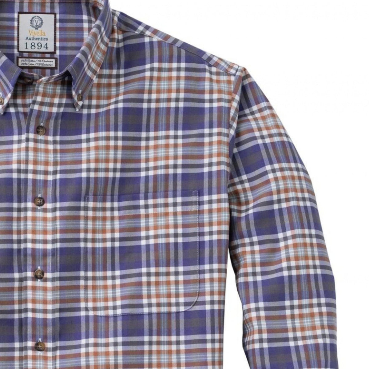 Men's Purple Plaid Luxury Blend Viyella Shirt
