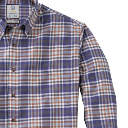 Men's Purple Plaid Luxury Blend Viyella Shirt