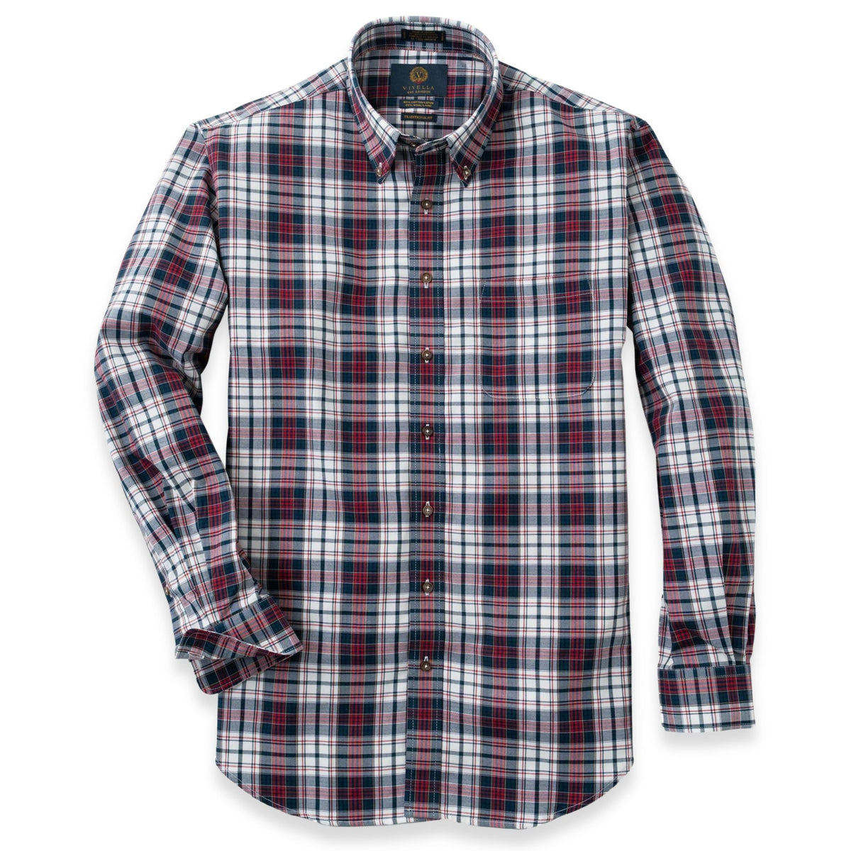 Men's Red and Blue Check Viyella Shirt