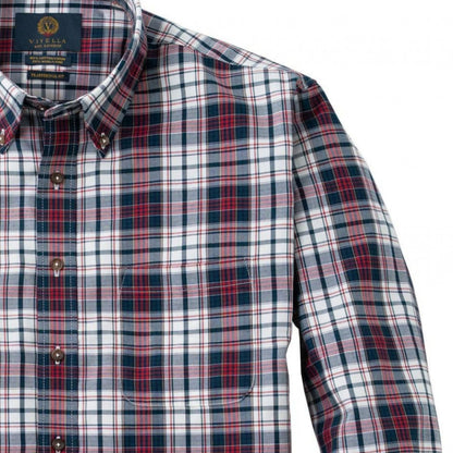Men's Red and Blue Check Viyella Shirt